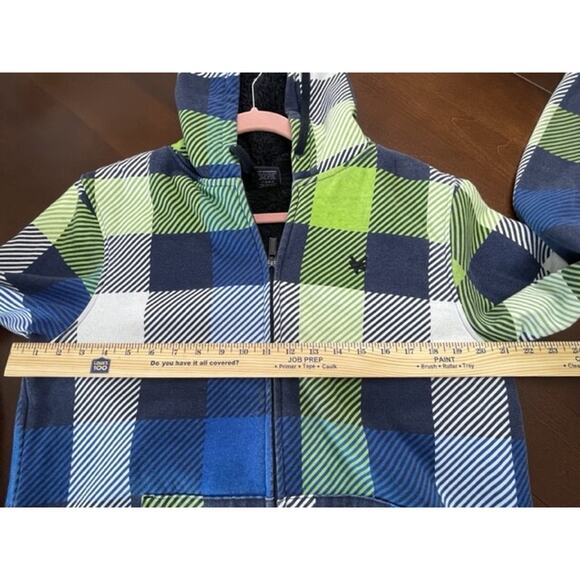 Vintage 90s Y2K Grunge Baggy Plaid Zoo York Sherpa Zip Hoodie Jacket Mens Size M - Picture 10 of 11